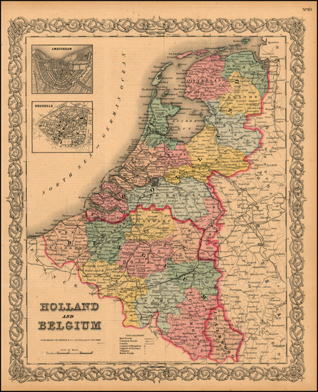 2-Europe and Netherlands Map By Joseph Hutchins Colton