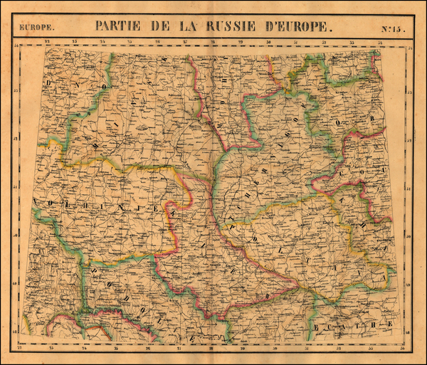 54-Europe, Russia and Ukraine Map By Philippe Marie Vandermaelen