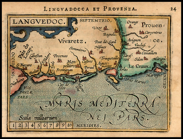 30-France Map By Abraham Ortelius / Johannes Baptista Vrients