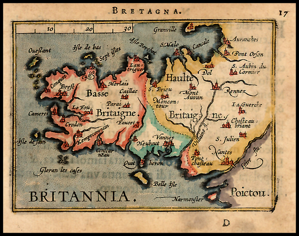 40-France Map By Abraham Ortelius / Johannes Baptista Vrients