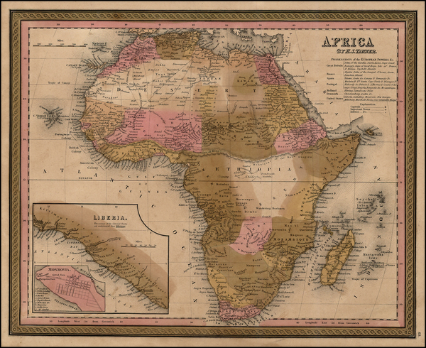 95-Africa and Africa Map By Henry Schenk Tanner