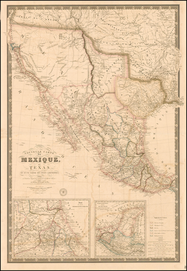 33-Texas, Southwest, Rocky Mountains, Mexico and California Map By Adrien-Hubert Brué