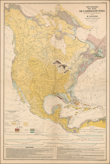 64-North America Map By Achille Delesse