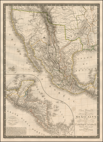 86-Texas, Southwest, Rocky Mountains and California Map By Adrien-Hubert Brué