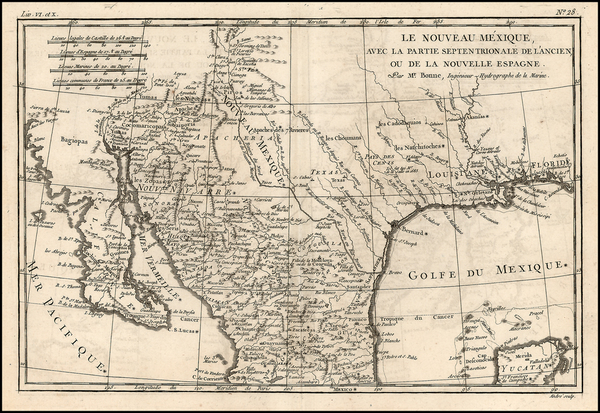 50-Texas, Southwest, Mexico and Baja California Map By Rigobert Bonne