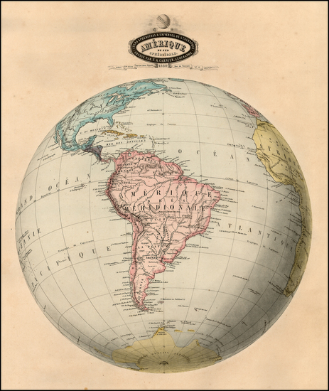 97-Polar Maps and South America Map By F.A. Garnier
