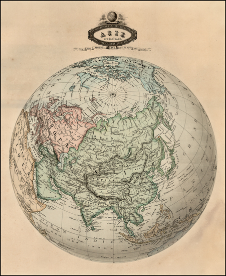 27-Polar Maps and Asia Map By F.A. Garnier