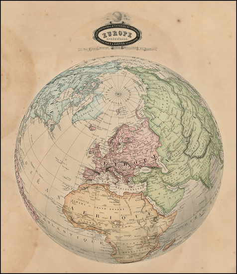 85-Polar Maps and Europe Map By F.A. Garnier
