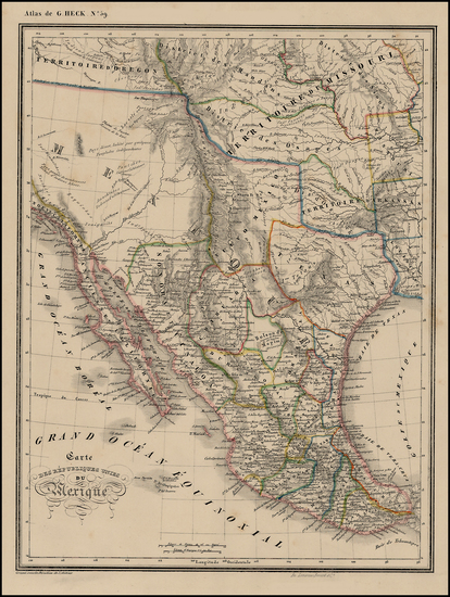 88-Texas, Midwest, Plains, Southwest, Rocky Mountains, Mexico, Baja California and California Map 