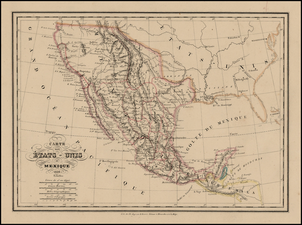 84-Texas, Southwest, Rocky Mountains, Mexico and California Map By Conrad Malte-Brun