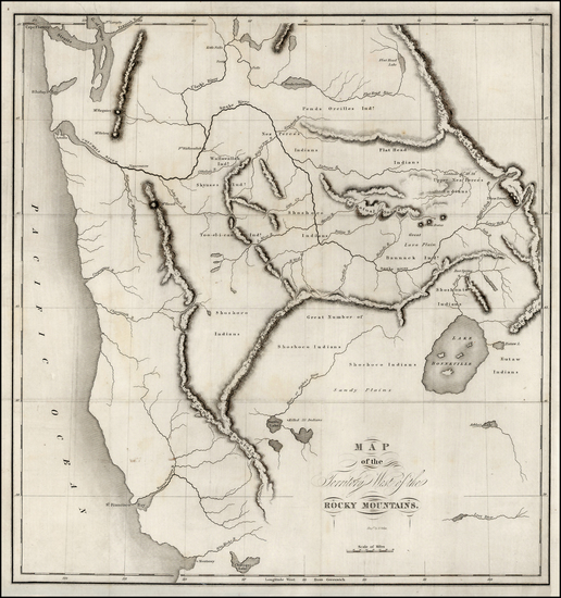 5-Rocky Mountains and California Map By Benjamin L.E. Bonneville