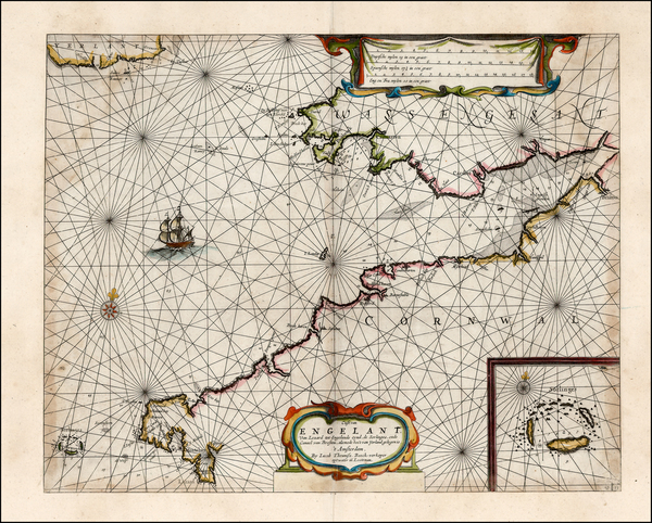 78-British Isles Map By Caspar  Lootsman / Anthonie (Theunis)   Jacobsz