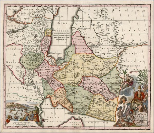 9-Asia, Central Asia & Caucasus, Middle East and Russia in Asia Map By Matthaus Seutter