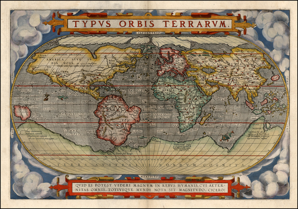 99-World and World Map By Abraham Ortelius