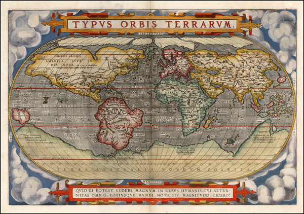 59-World and World Map By Abraham Ortelius