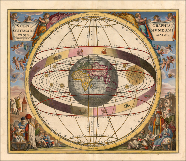 93-World, Celestial Maps and Curiosities Map By Andreas Cellarius