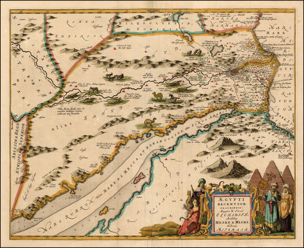 33-Middle East, Holy Land, Egypt and North Africa Map By Jan Jansson