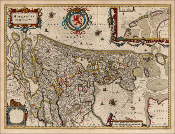 75-Netherlands Map By Willem Janszoon Blaeu