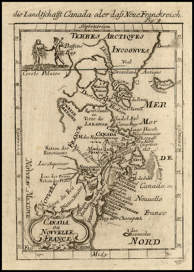 64-United States, New England, Mid-Atlantic and Canada Map By Alain Manesson Mallet