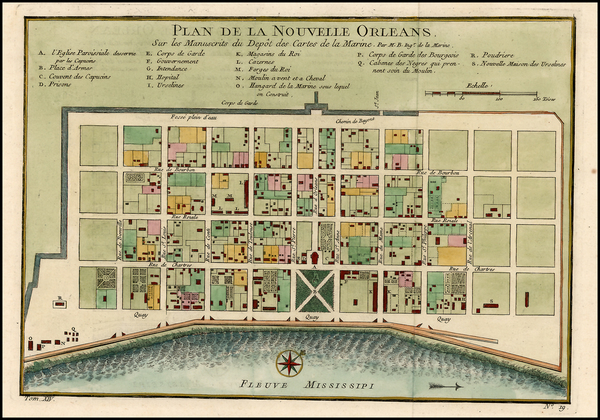 16-South Map By Jacques Nicolas Bellin