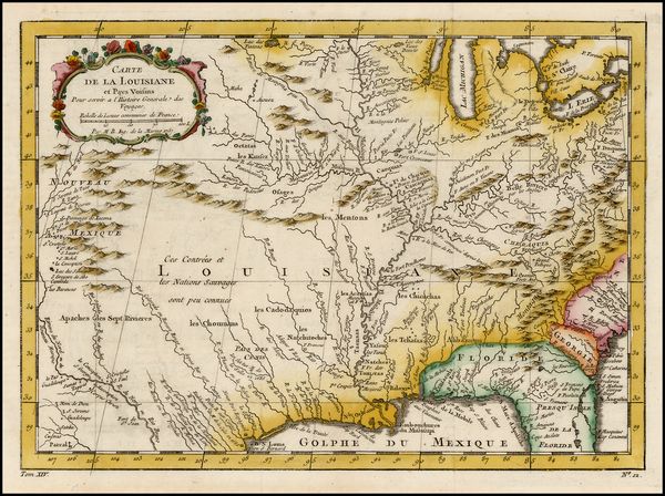 51-South, Southeast, Midwest and Southwest Map By Jacques Nicolas Bellin