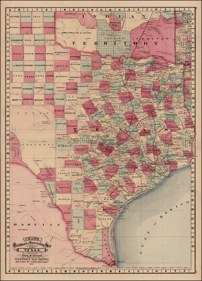 46-Texas and Southwest Map By George F. Cram