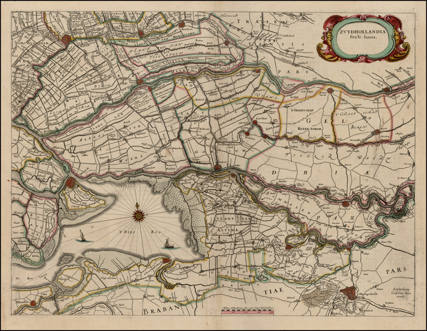 16-Netherlands Map By Willem Janszoon Blaeu