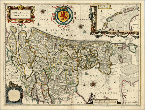 69-Europe and Netherlands Map By Willem Janszoon Blaeu