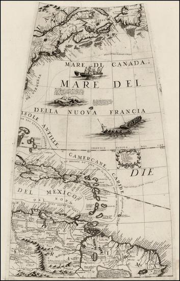 92-New England, Mid-Atlantic, Caribbean, South America and Canada Map By Vincenzo Maria Coronelli