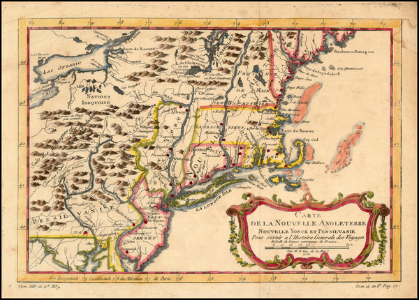 30-New England and Mid-Atlantic Map By Jacques Nicolas Bellin