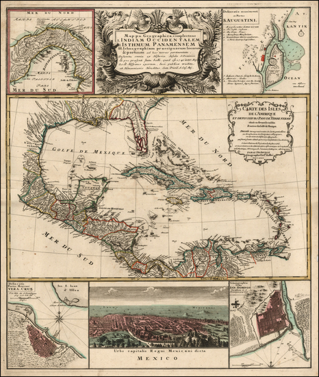 11-Southeast, Mexico, Caribbean and Central America Map By Homann Heirs