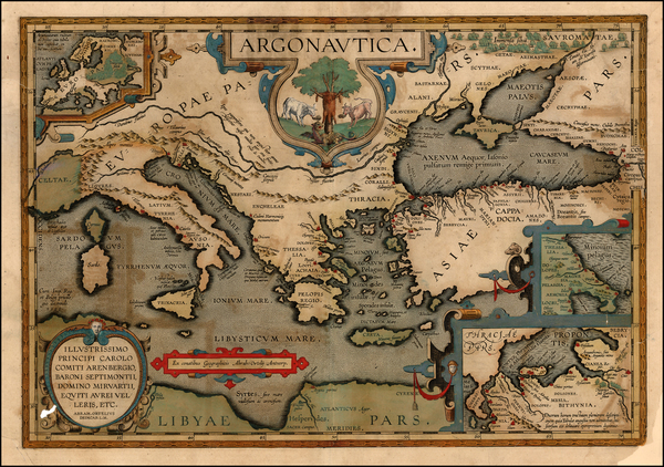 83-Europe, Mediterranean and Greece Map By Abraham Ortelius