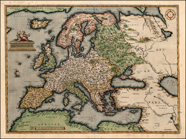 91-Europe and Europe Map By Abraham Ortelius