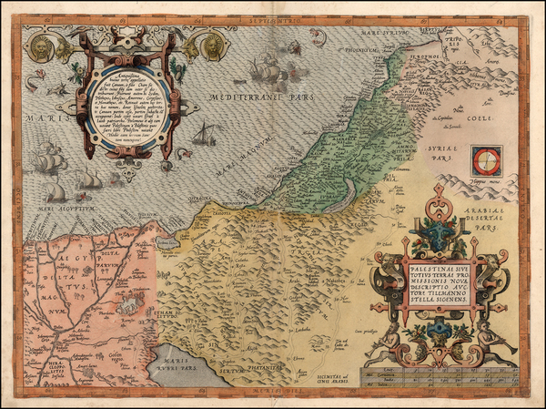 97-Middle East and Holy Land Map By Abraham Ortelius