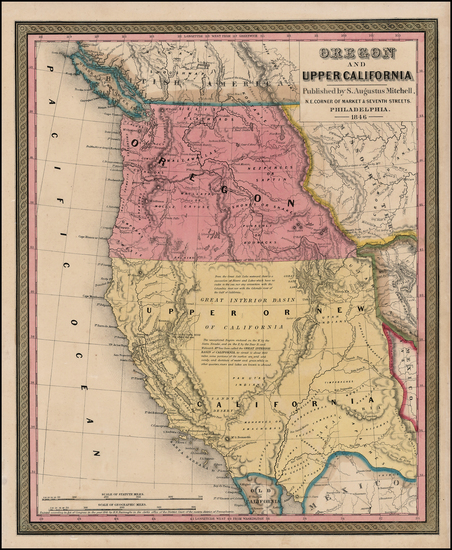 71-Southwest, Rocky Mountains and California Map By Samuel Augustus Mitchell