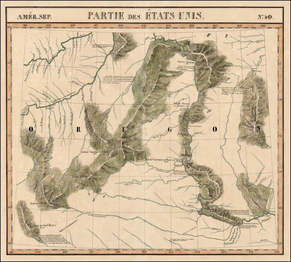 74-Plains and Rocky Mountains Map By Philippe Marie Vandermaelen