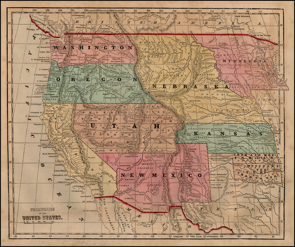 94-Texas, Plains, Southwest, Rocky Mountains and California Map By Sidney Morse