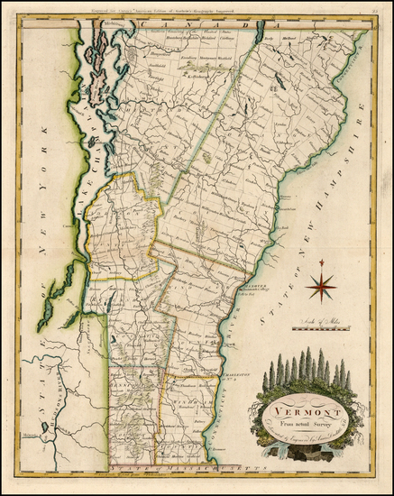 23-New England Map By Mathew Carey