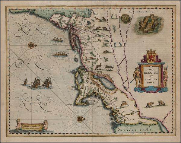 25-New England and Mid-Atlantic Map By Willem Janszoon Blaeu