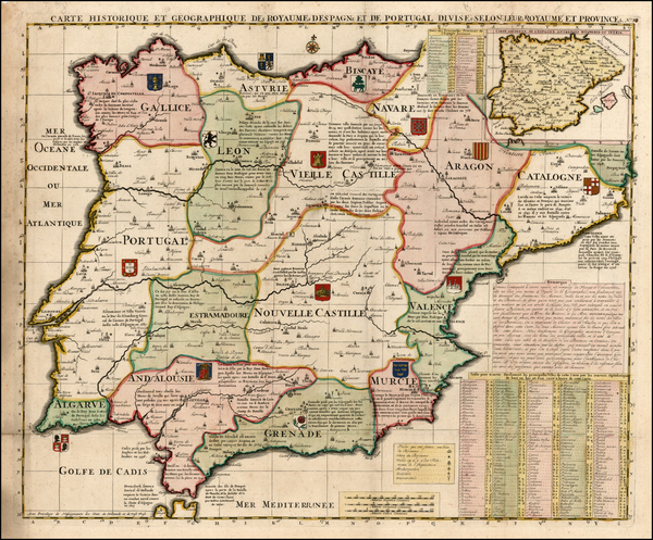 28-Europe, Spain and Portugal Map By Henri Chatelain