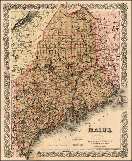 53-New England Map By G.W.  & C.B. Colton