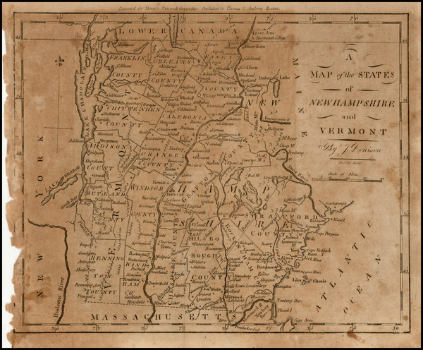 21-New England Map By Jedidiah Morse