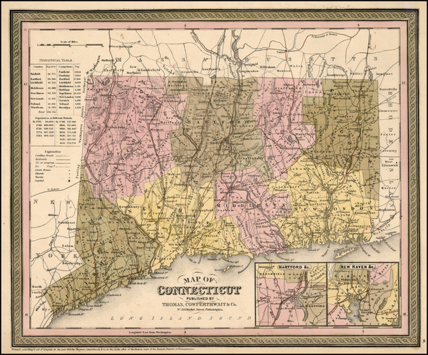 42-New England Map By Thomas, Cowperthwait & Co.