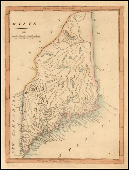 54-New England Map By Carey  &  Warner