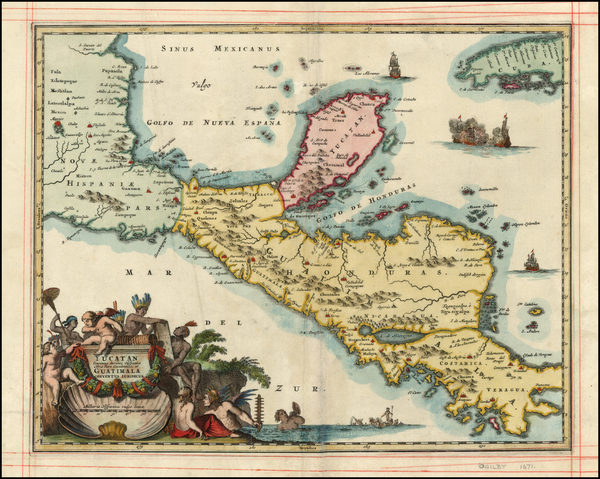 8-Caribbean and Central America Map By John Ogilby