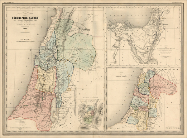 79-Holy Land Map By Adolphe Hippolyte Dufour