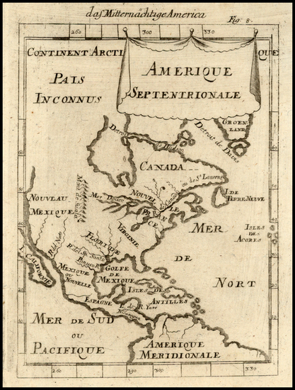 68-North America Map By Alain Manesson Mallet