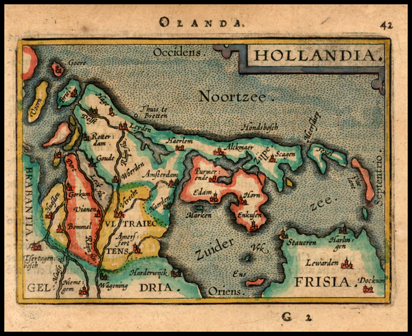 21-Netherlands Map By Abraham Ortelius / Johannes Baptista Vrients