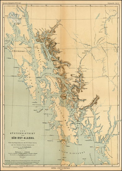 58-Alaska Map By Augustus Herman Petermann