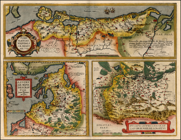 95-Europe, Poland, Romania, Baltic Countries and Germany Map By Abraham Ortelius